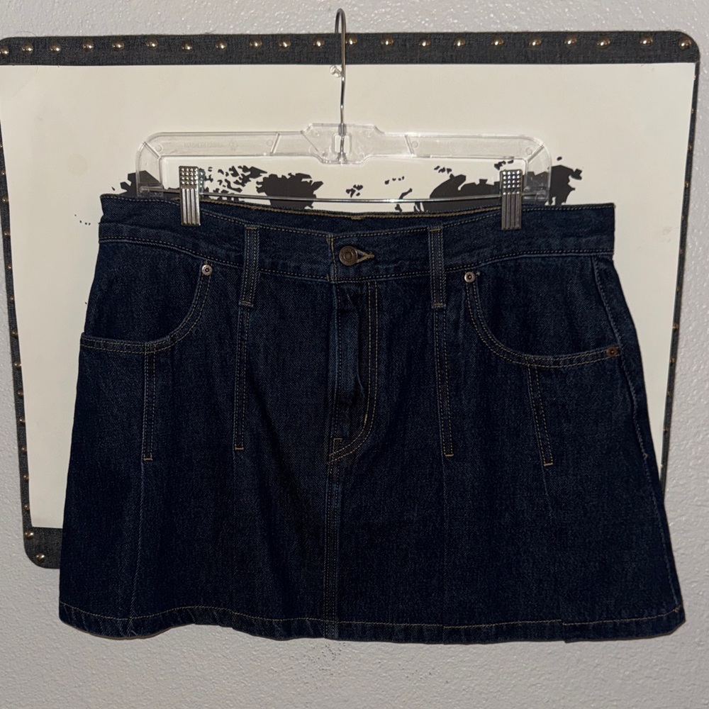Levi's Dark Wash Denim Mini Skirt - Navy Blue